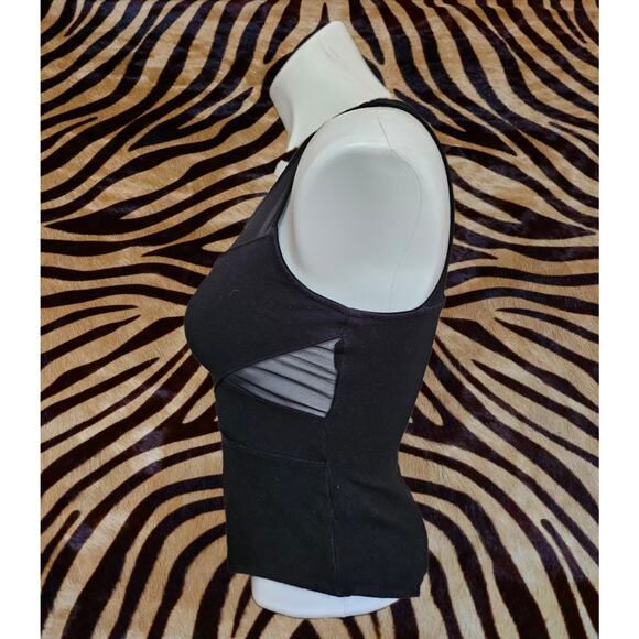 Vintage 90s Charlotte Russe Sheer Bodysuit M Women Black Stretch - Picture 3 of 4